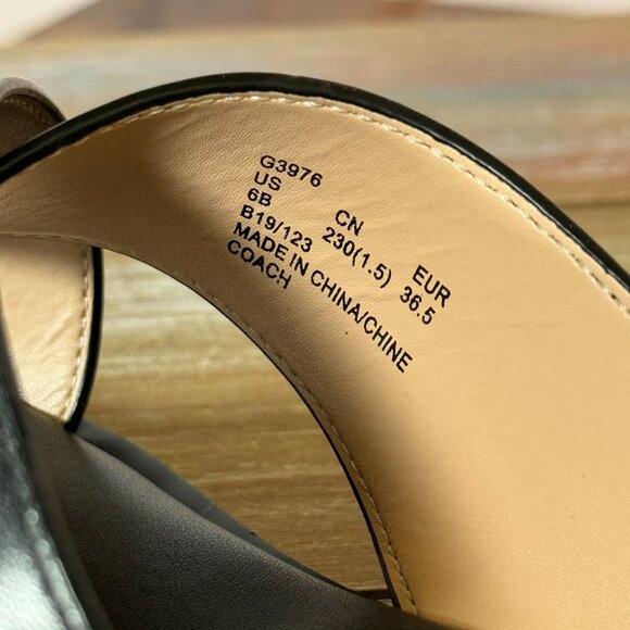 COACH Hailey Black Leather Bead Chain Studded Slide Sandals - US 6 - Picture 12 of 16